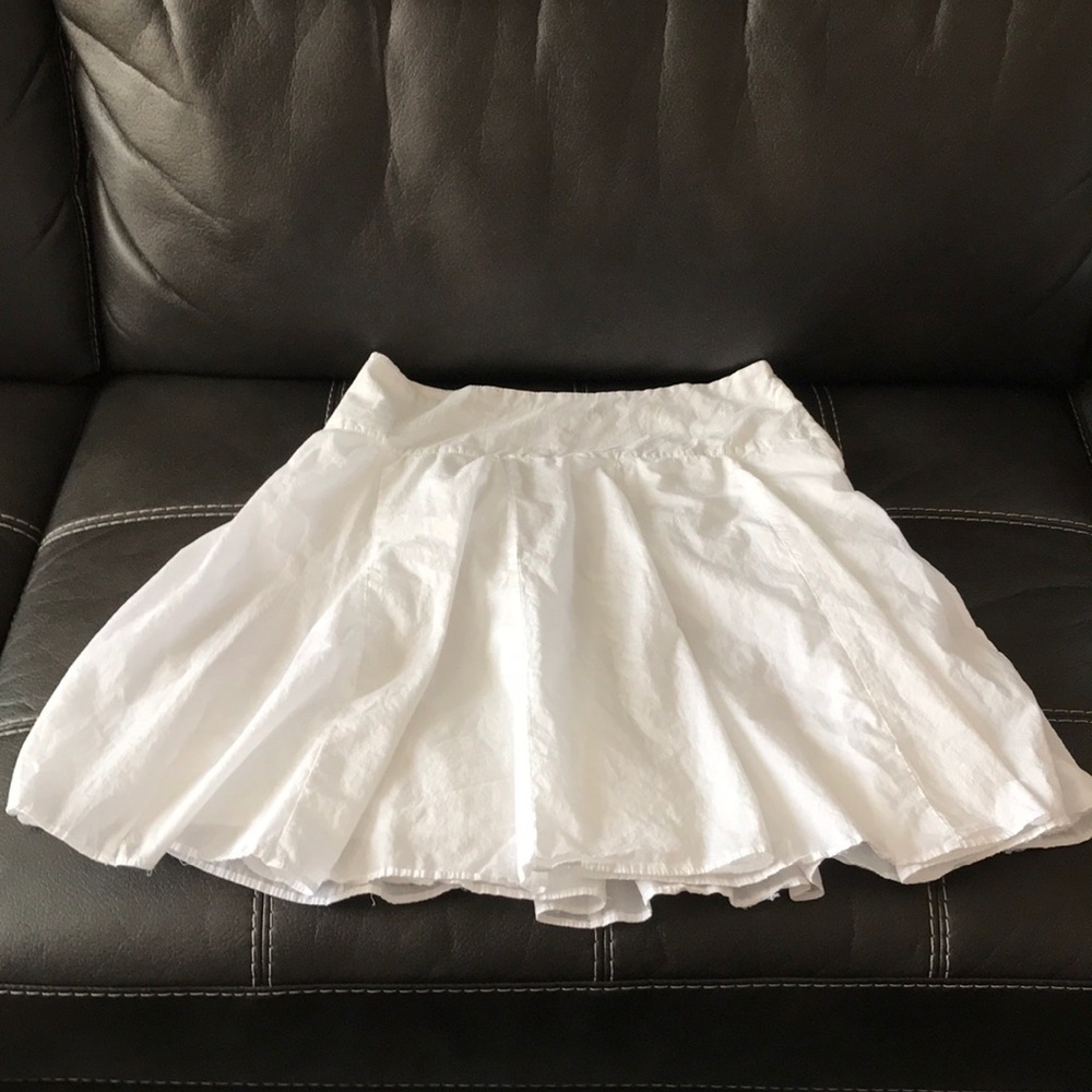 INC White Pleated A-Line Skirt